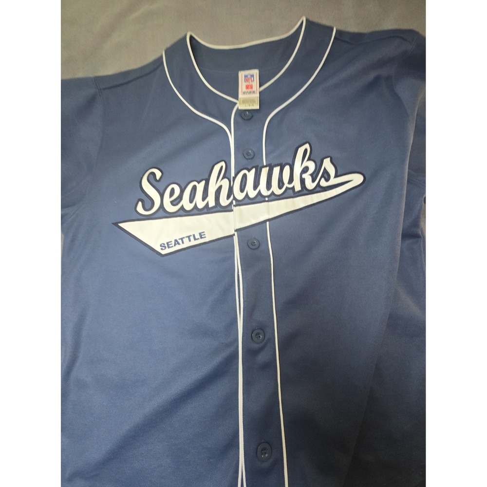 NFL Seattle Seahawks Shaun Alexander Baseball Jersey Mens Large Button Up 37 L - Picture 6 of 10